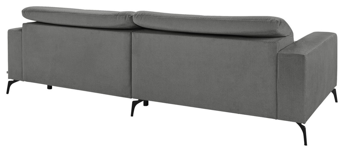 ECKSOFA Dunkelgrau Webstoff  - Dunkelgrau/Schwarz, KONVENTIONELL, Textil/Metall (180/285cm) - SetOne by Musterring
