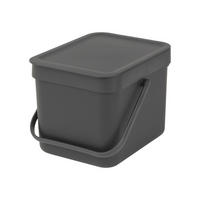ABFALLEIMER 6 l  Kunststoff  - Grau, Basics, Kunststoff (20/24,9/18,1cm)