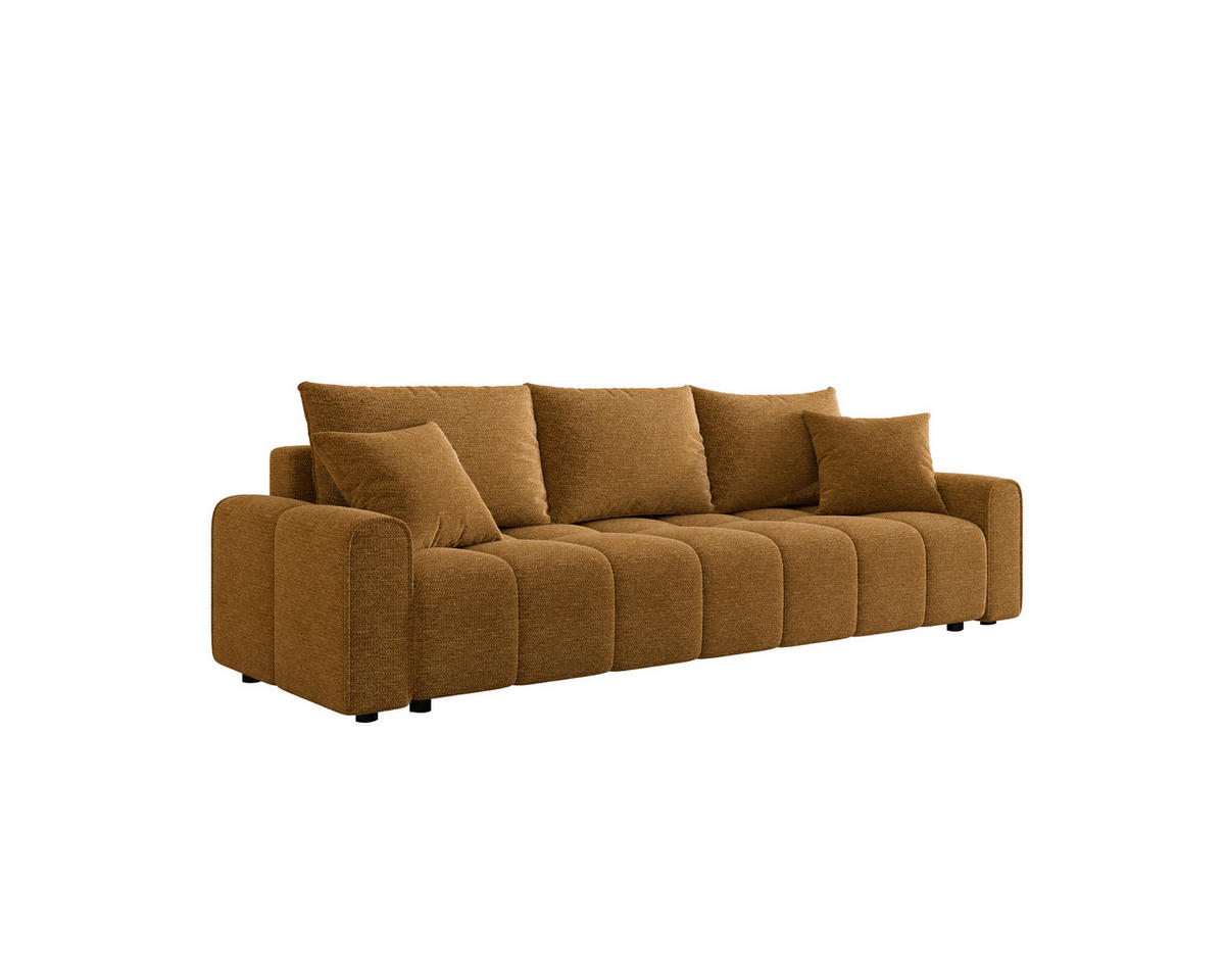 SCHLAFSOFA OLIVIER in Struktur Senfgelb  - Senfgelb/Schwarz, MODERN, Kunststoff/Textil (236/90/100cm) - MID.YOU