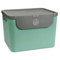 ABFALLEIMER ALBULA 55 L  - Anthrazit/Mintgrün, KONVENTIONELL, Kunststoff (40,5/34/52,3cm) - Rotho