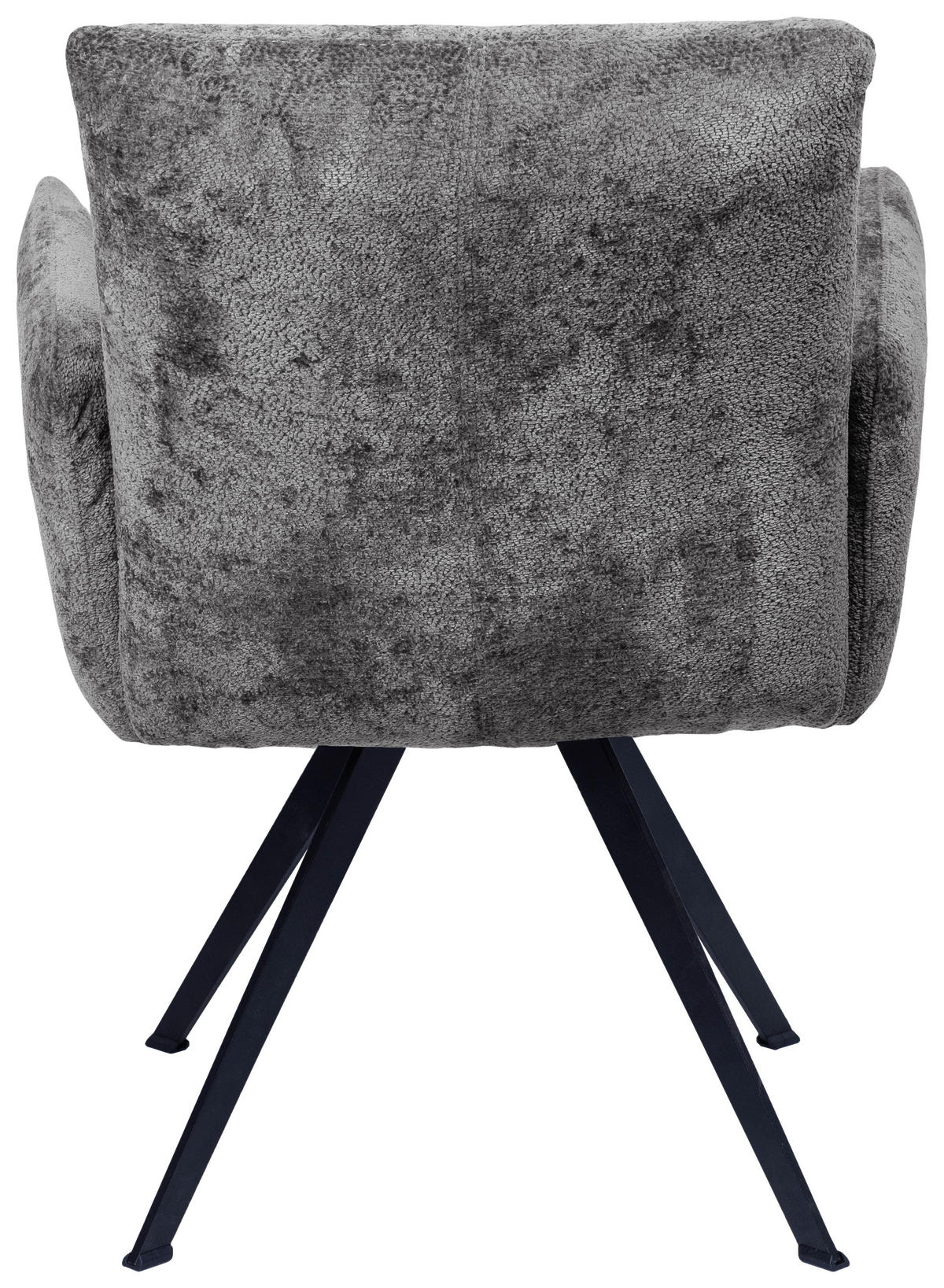 ARMLEHNSTUHL  in Eisen Teddystoff  - Schwarz/Braun, Design, Textil/Metall (64/87/71cm) - Welnova