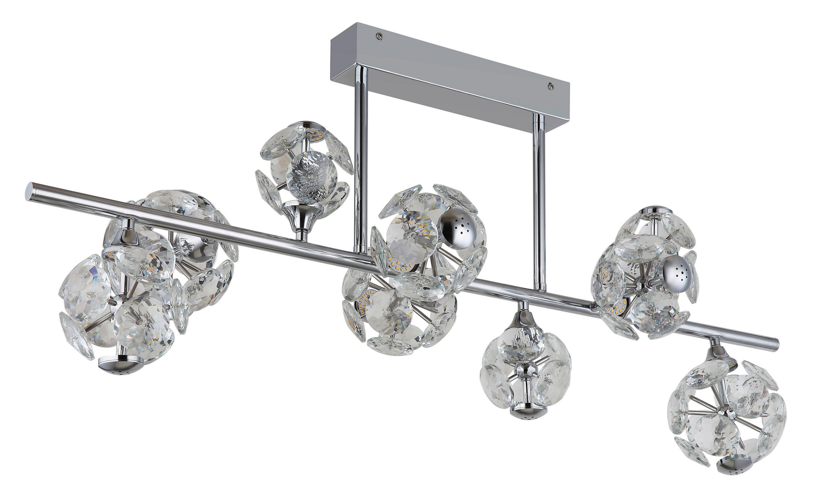 LED-DECKENLEUCHTE VIRINA 101/34,5/45 cm   - Klar/Chromfarben, KONVENTIONELL, Glas/Metall (101/34,5/45cm) - Globo