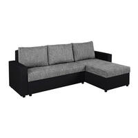 ECKSOFA Grau, Schwarz  - Schwarz/Grau, Design, Kunststoff/Textil (147/228cm) - P & B