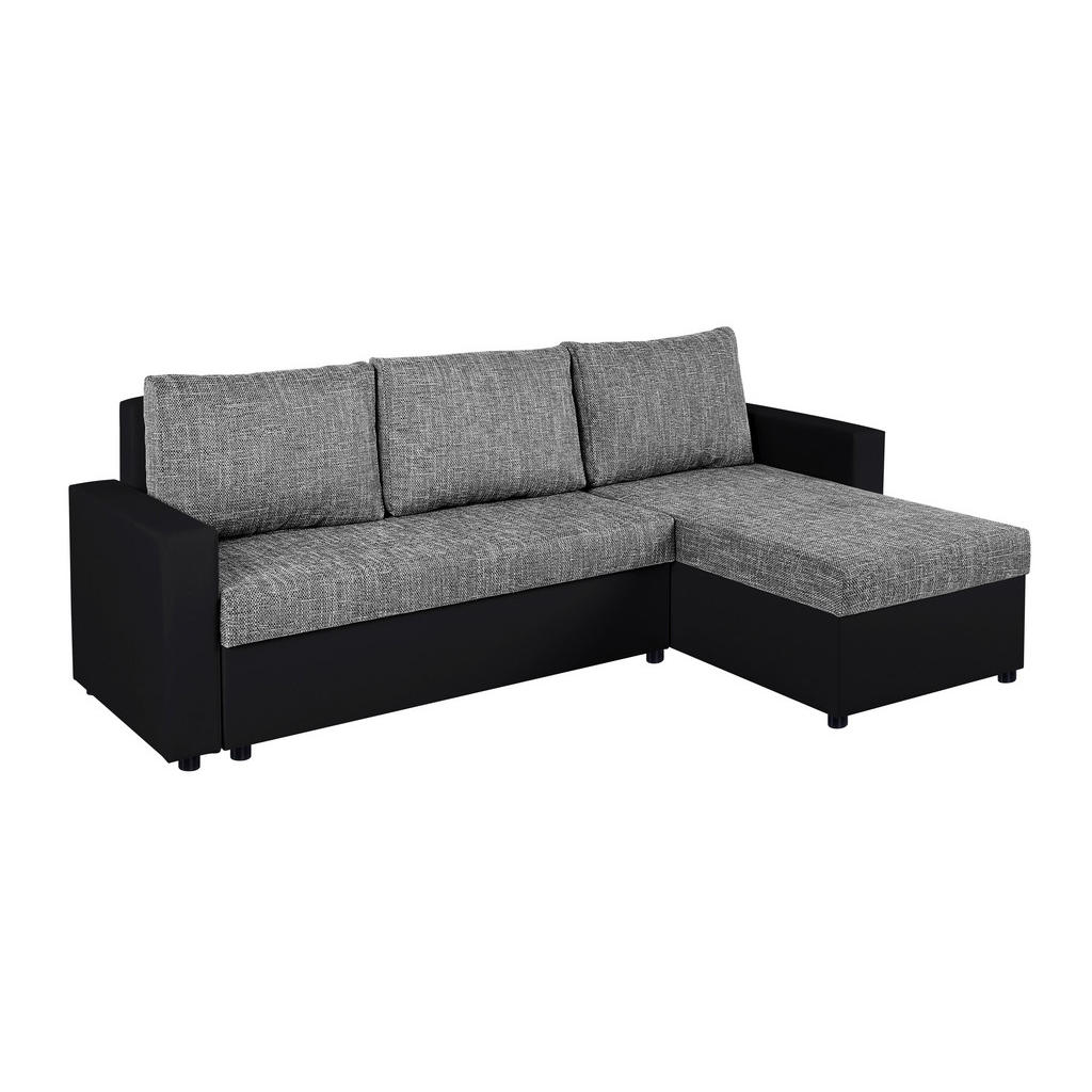 Ecksofa mit Schlaffunktion Hit Grau/Schwarz S: 147x228 cm