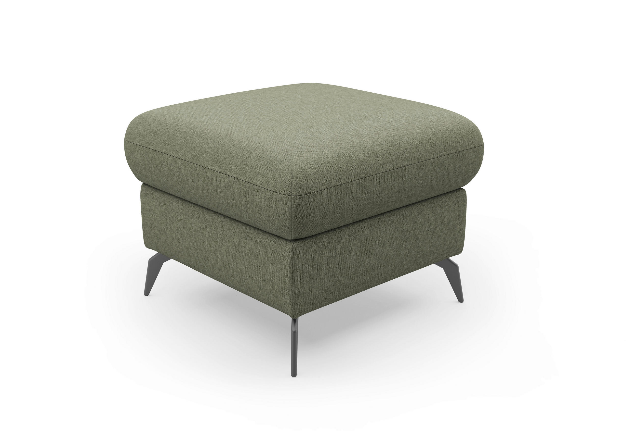 HOCKER in Textil Olivgrün - Schwarz/Olivgrün, Konventionell, Textil/Metall (58/50/58cm) - Sit & More