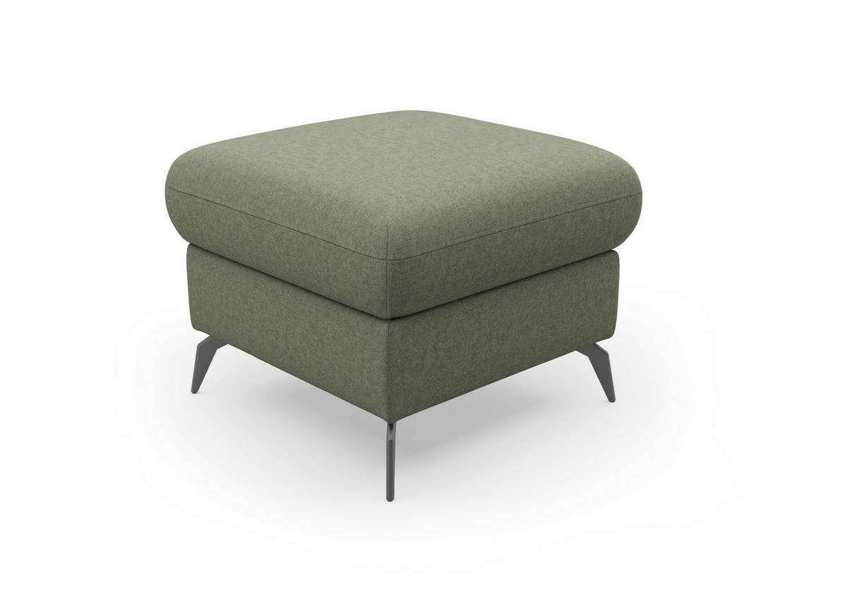 HOCKER in Textil Olivgrün  - Schwarz/Olivgrün, Konventionell, Textil/Metall (58/50/58cm) - Sit & More
