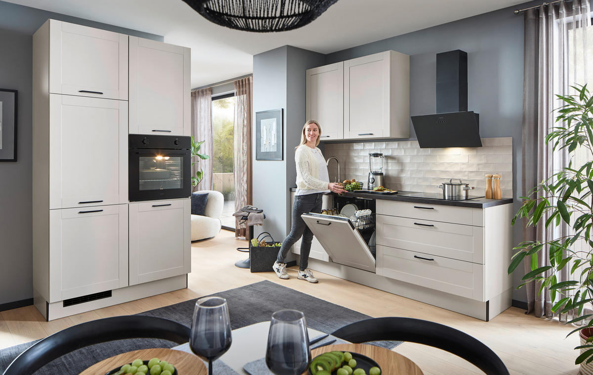 KÜCHENBLOCK  in  - Dunkelgrau/Schwarz, Design, Holzwerkstoff/Metall (220/120cm) - Xora
