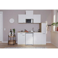 KÜCHENBLOCK 180 cm   in Weiß  - Eichefarben/Alufarben, Basics, Holzwerkstoff/Kunststoff (180cm) - Respekta