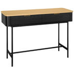 KONSOLENTISCH Schwarz, Eichefarben  - Eichefarben/Goldfarben, Trend, Holzwerkstoff/Metall (110/35/78cm) - Xora
