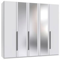 DREHTÜRENSCHRANK 5-türig Graphitfarben, Weiß  - Graphitfarben/Weiß, MODERN, Glas/Holzwerkstoff (225/208/58cm) - Chameo