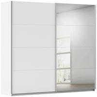 SCHWEBETÜRENSCHRANK 226/210/62 cm 2 Tür(en)-türig Weiß  - Alufarben/Weiß, KONVENTIONELL, Glas/Holzwerkstoff (226/210/62cm) - home24