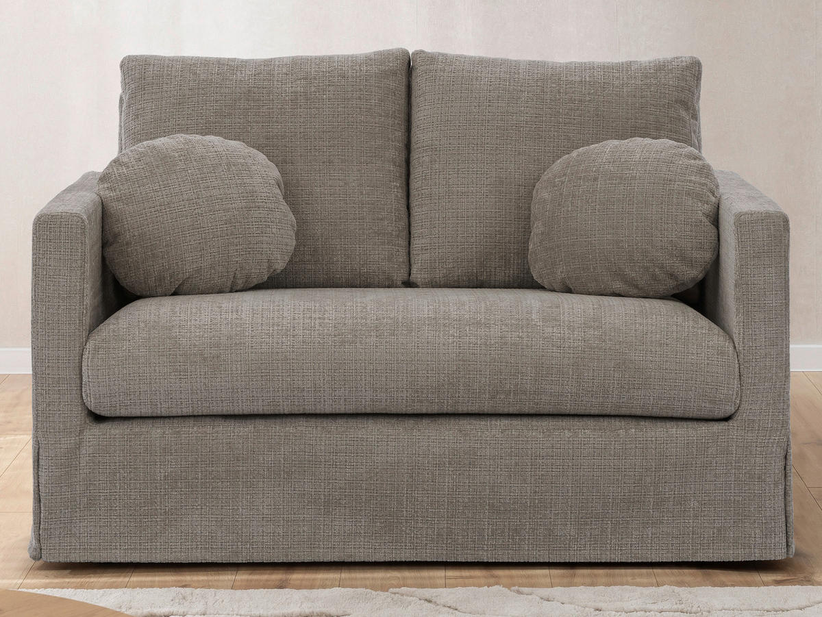 2-SITZER-SOFA PAPHOS in Chenille Braun  - Schwarz/Braun, Design, Kunststoff/Textil (140/89/95cm) - P & B