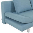 SCHLAFSOFA Flachgewebe Hellblau  - Chromfarben/Schwarz, Design, Kunststoff/Textil (194/73/91cm) - Xora