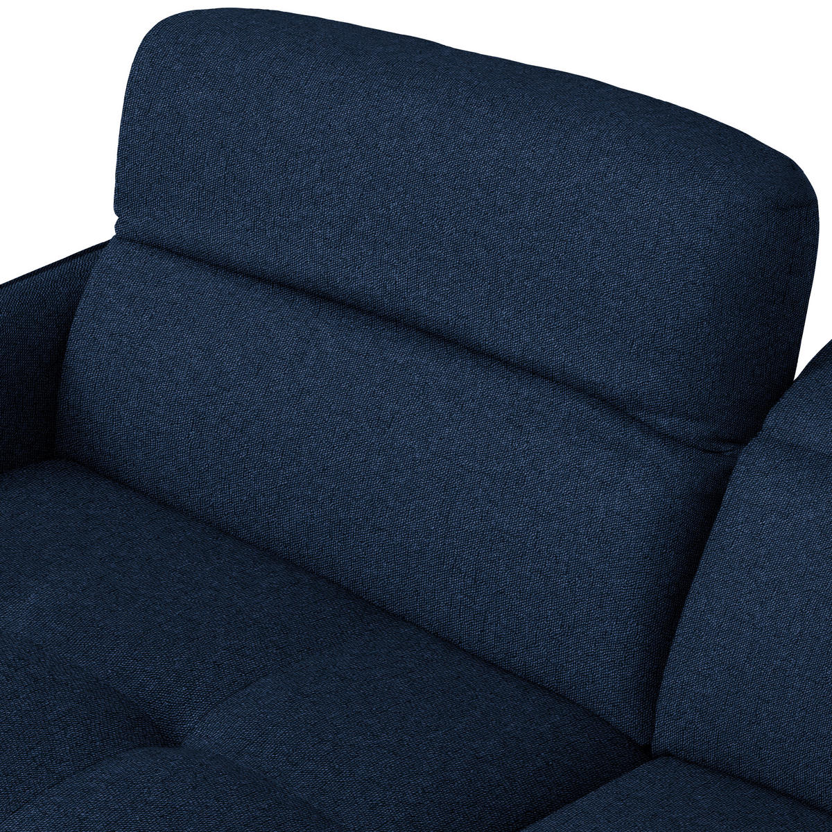 ECKSOFA Flachgewebe Dunkelblau  - Schwarz/Dunkelblau, Design, Textil/Metall (175/246cm) - Celina