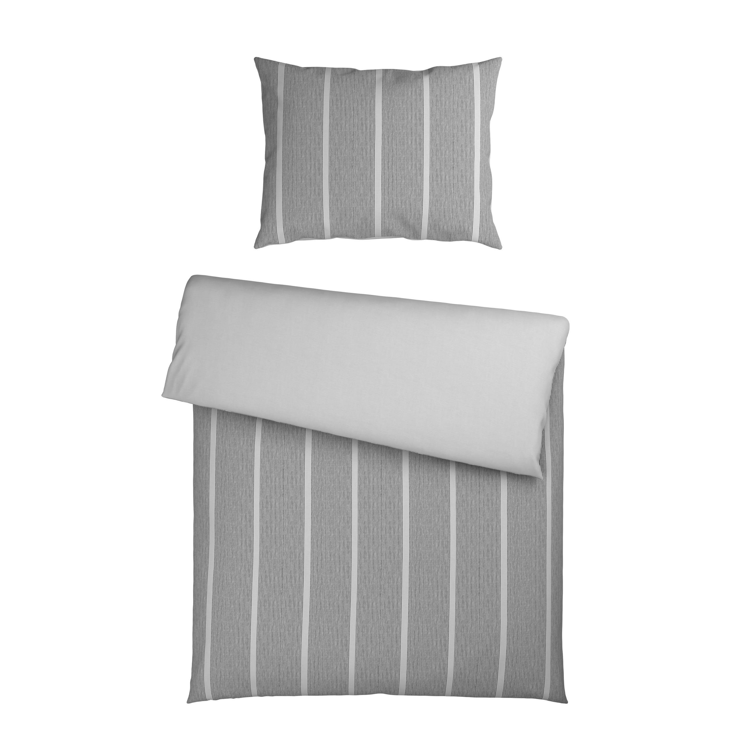 WENDEBETTWÄSCHE Renforcé 140/200 cm  - Silberfarben/Grau, Textil (140/200cm) - Bio:Vio