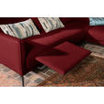 ECKSOFA in Flachgewebe, Struktur Rot  - Anthrazit/Rot, Design, Textil/Metall (254/230cm) - Ambiente