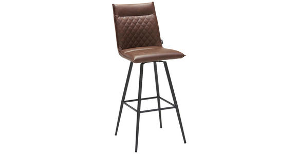 BARHOCKER in Metall, Textil Braun, Schwarz - Schwarz/Braun, Design, Textil/Metall (44,5/111/54cm) - Xora
