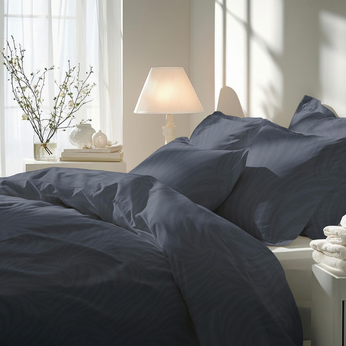 BETTWÄSCHE Flanell 155/220 cm  - Dunkelblau, Basics, Textil (155/220cm) - Florella