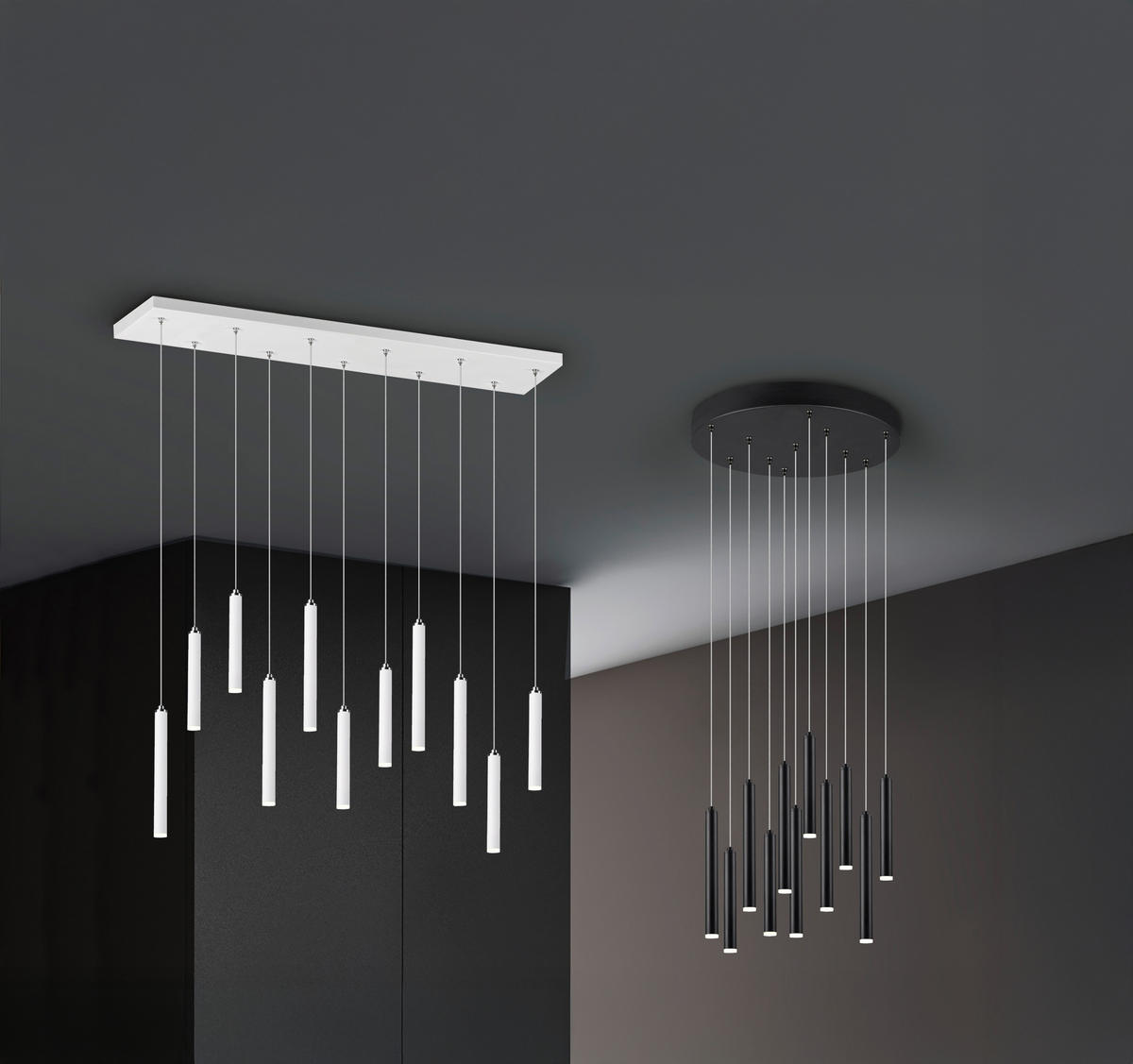 ZÁVĚSNÉ LED SVÍTIDLO, 40/150 cm  - černá, Trend, kov (40/150cm)