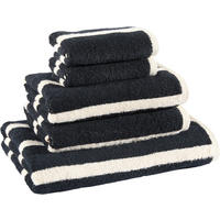 FROTTIERSET Schwarz, Ecru 5-teilig  - Ecru/Schwarz, KONVENTIONELL, Textil - Dieter Knoll