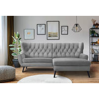 ECKSOFA Grau Webstoff Rücken echt  - Schwarz/Grau, Design, Holz/Textil (237/165cm) - Stylife
