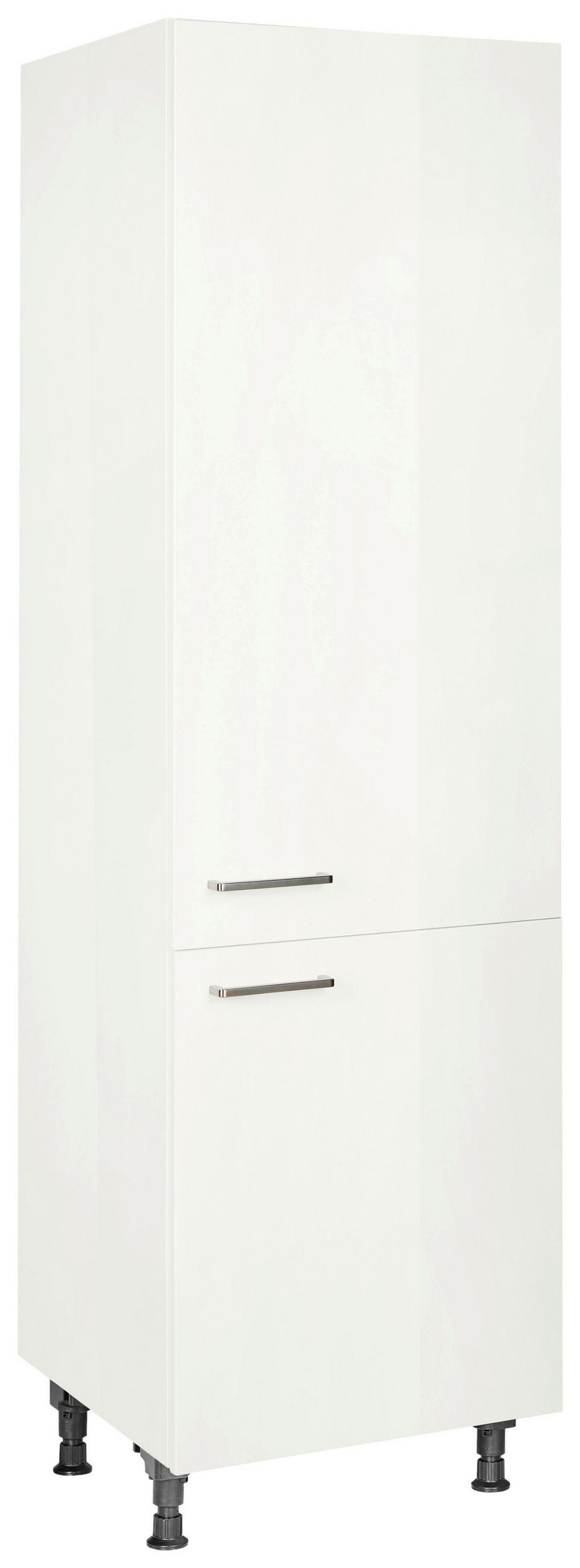 GESCHIRRSCHRANK 60/216,6/58 cm  in Weiß Hochglanz  - Edelstahlfarben/Weiß Hochglanz, MODERN, Holzwerkstoff/Metall (60/216,6/58cm) - Nobilia