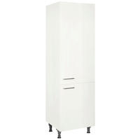 GESCHIRRSCHRANK 60/216,6/58 cm  Weiss Hochglanz  - Weiss Hochglanz/Edelstahlfarben, Modern, Holzwerkstoff/Metall (60/216,6/58cm) - Nobilia