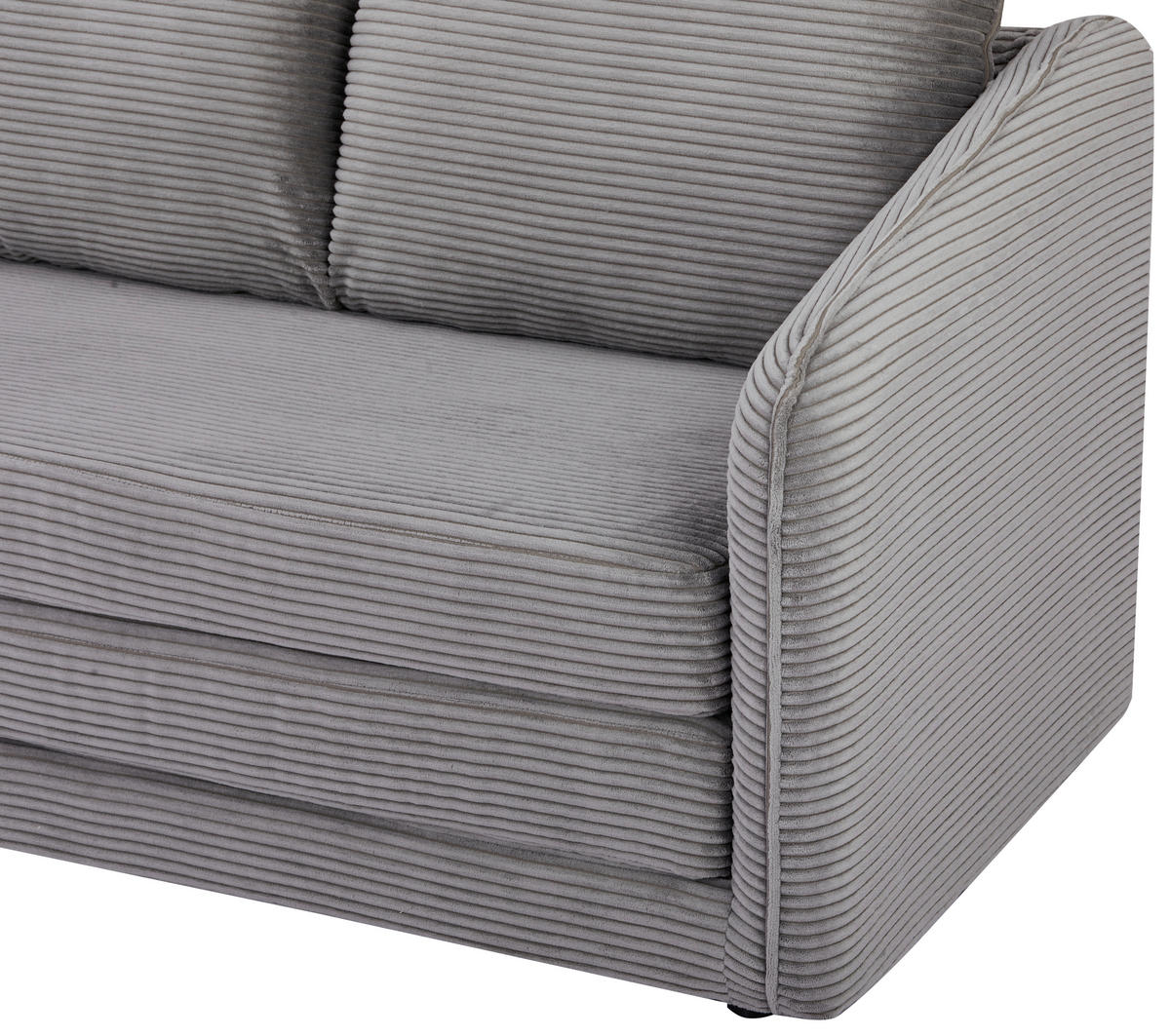 SCHLAFSOFA Cord Grau  - Schwarz/Grau, MODERN, Kunststoff/Textil (139/84/72cm) - MID.YOU