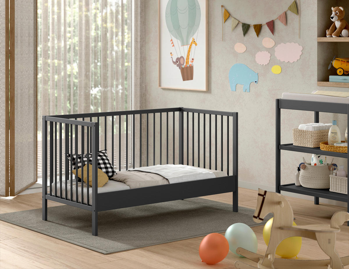 KINDER-/JUNIORBETT 70/140 cm  in Anthrazit  - Anthrazit, MODERN, Holz (70/140cm) - MID.YOU