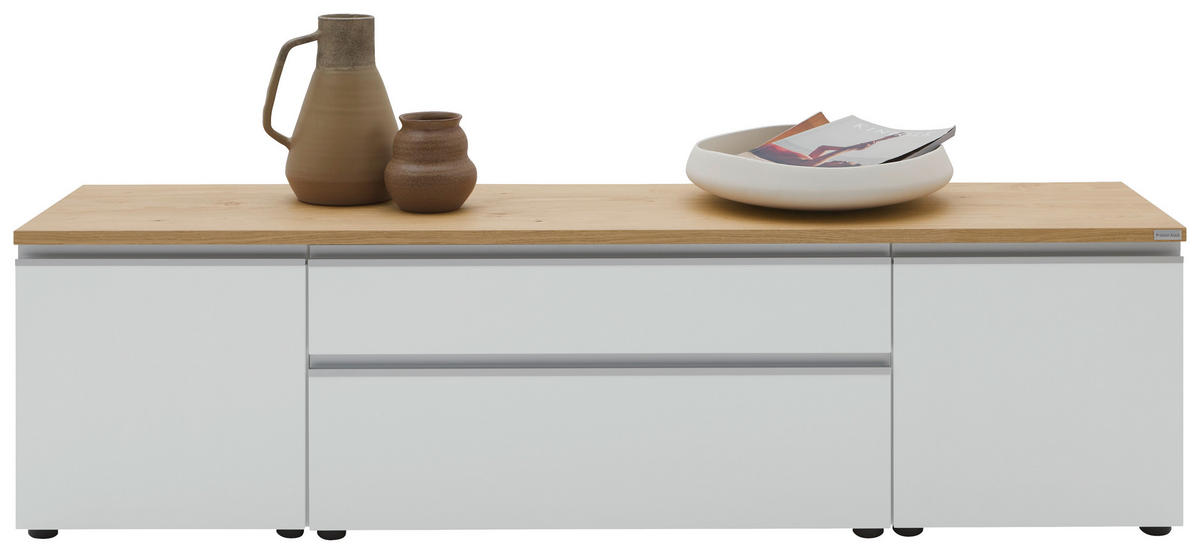 LOWBOARD  in 180/46/41 cm  - Eichefarben/Silberfarben, Design, Holzwerkstoff/Kunststoff (180/46/41cm) - Dieter Knoll