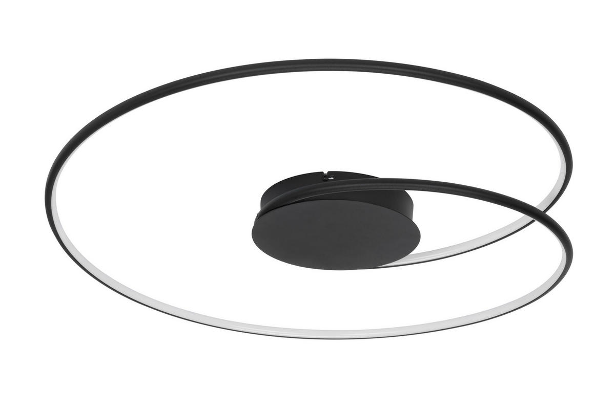 STROPNÍ LED SVÍTIDLO, 67/10 cm  - černá, Lifestyle, kov/plast (67/10cm) - Novel