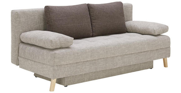 SCHLAFSOFA in Textil Braun, Beige - Beige/Naturfarben, KONVENTIONELL, Holz/Textil (195/90/90cm) - Cantus