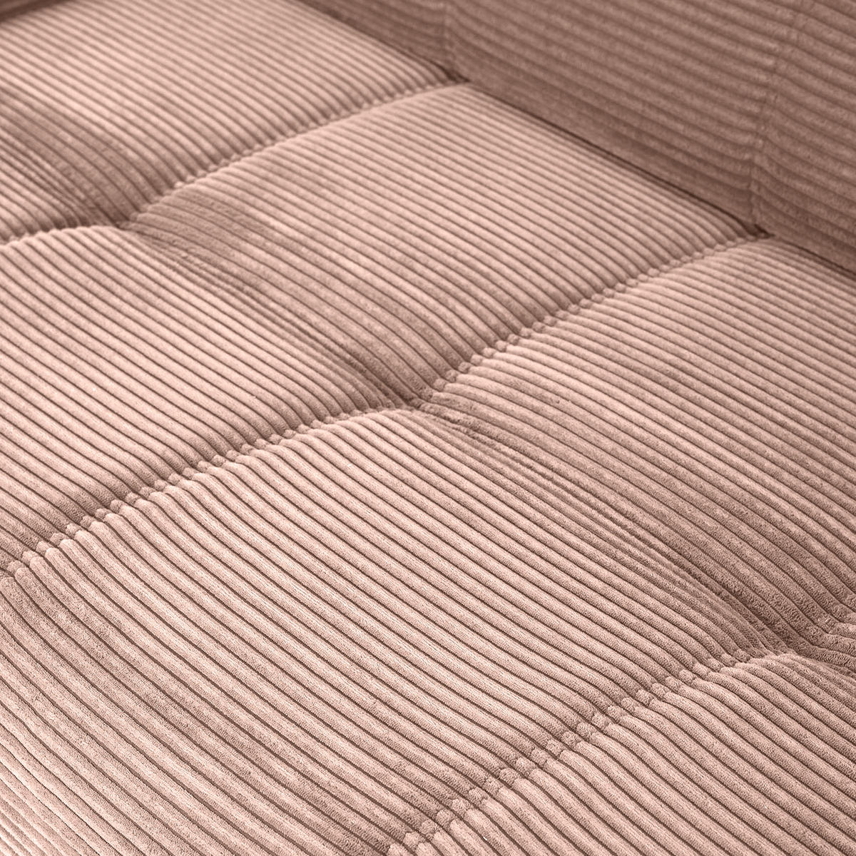 ECKSOFA in Cord Altrosa  - Schwarz/Altrosa, Konventionell, Textil/Metall (295/165cm) - Carryhome