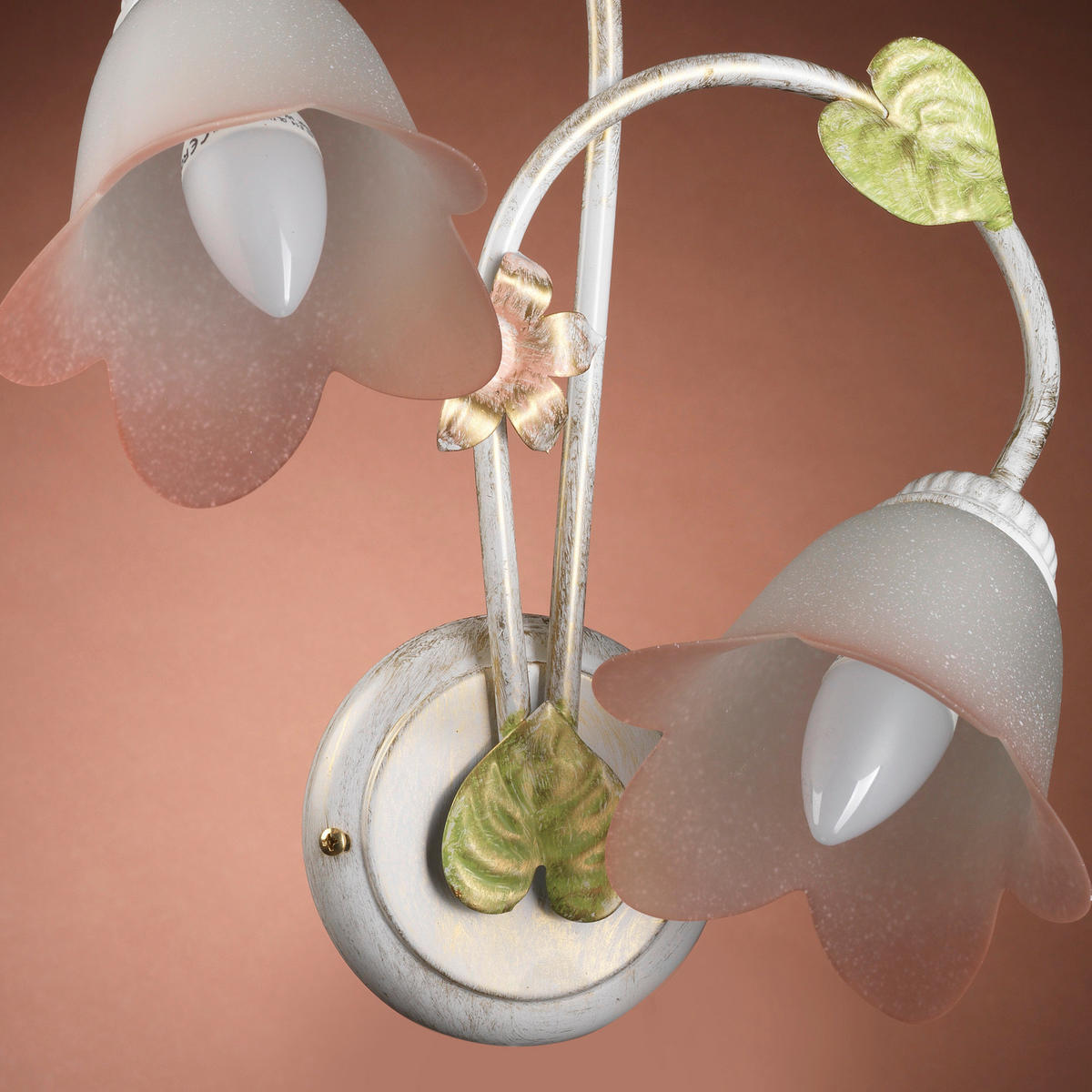 WANDLEUCHTE 30/25/40 cm   - Weiß, ROMANTIK / LANDHAUS, Glas/Metall (30/25/40cm)