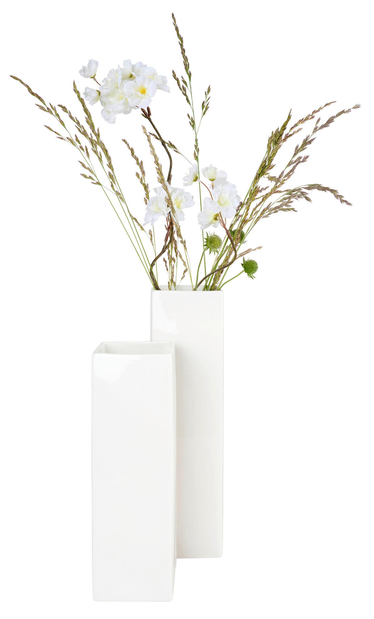 VASE 25 cm  - Weiß, Basics, Keramik (9/9/25cm)