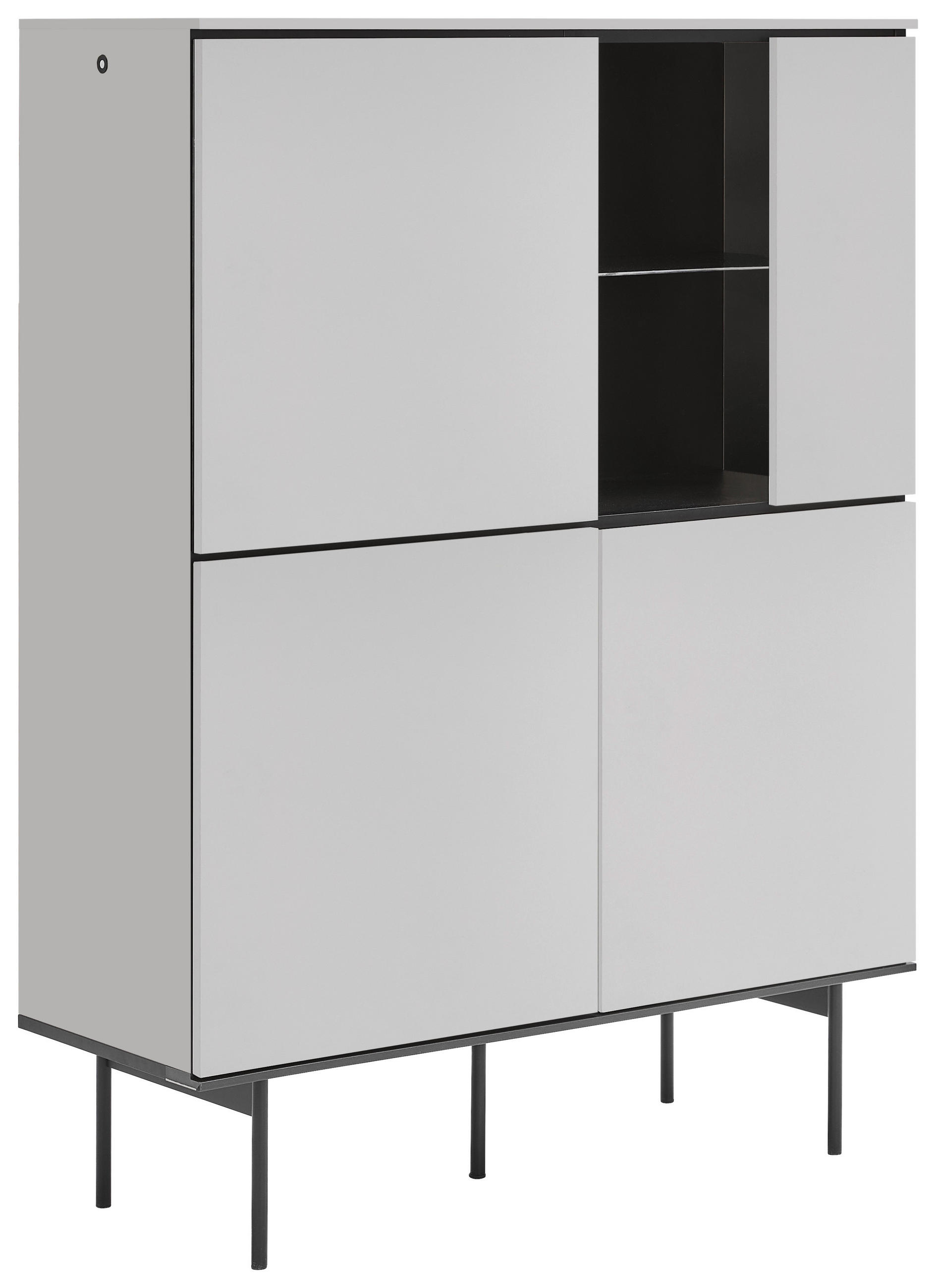 HIGHBOARD  in 91/141/41 cm  - Kaschmir/Schwarz, Design, Glas/Holzwerkstoff (91/141/41cm) - Voleo