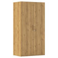 DREHTÜRENSCHRANK  in Eichefarben  - Eichefarben/Silberfarben, Design, Holzwerkstoff/Kunststoff (101/197/60cm) - Novel