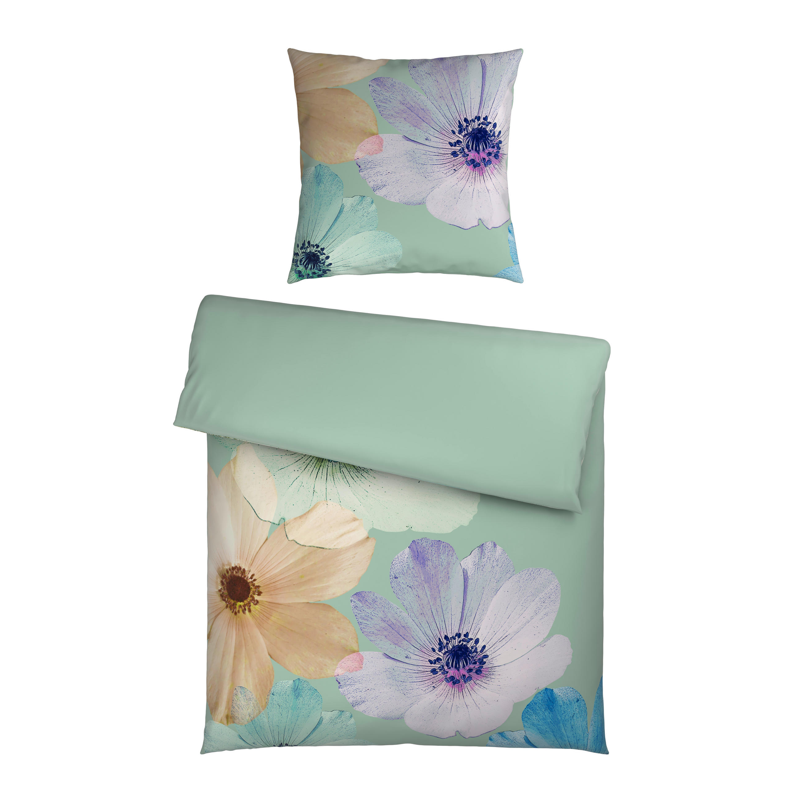 WENDEBETTWÄSCHE Satin 155/220 cm  - Grün, Textil (155/220cm) - Bio:Vio