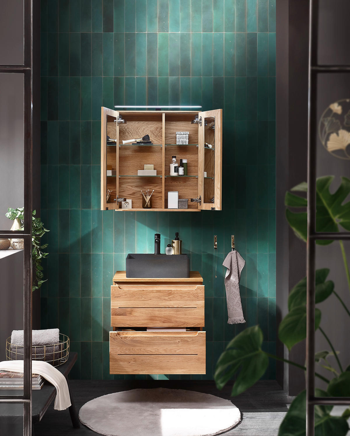 LAVOAR 42/13/42 cm  - negru, Basics, piatră (42/13/42cm) - Linea Natura
