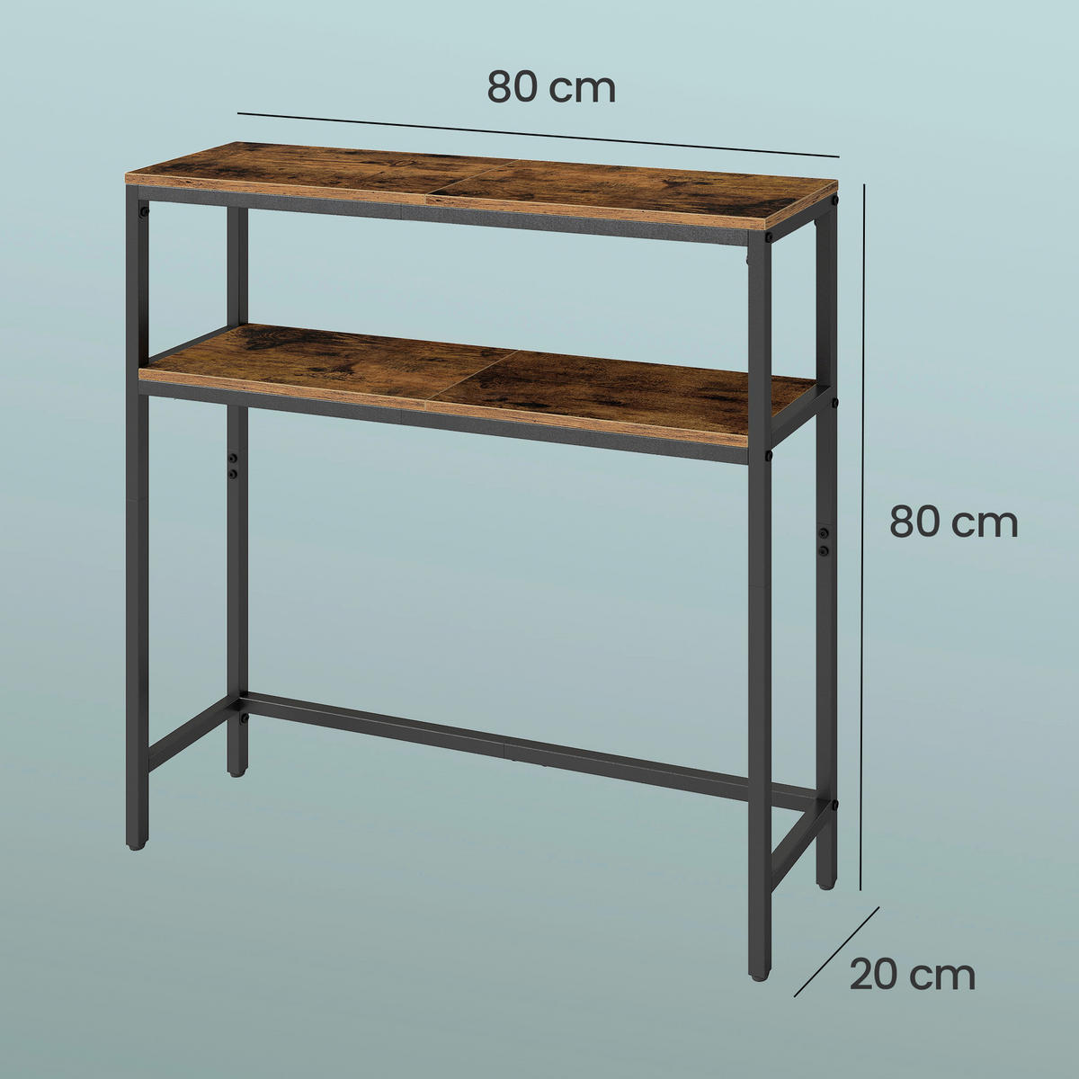 KONSOLENTISCH Schwarz, Dunkelbraun  - Dunkelbraun/Schwarz, Trend, Holzwerkstoff/Metall (80/20/80cm) - Boxxx