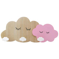 STENSKI OBEŠALNIK - roza/bela, Design, leseni material/les (49/22/5cm) - My Baby Lou