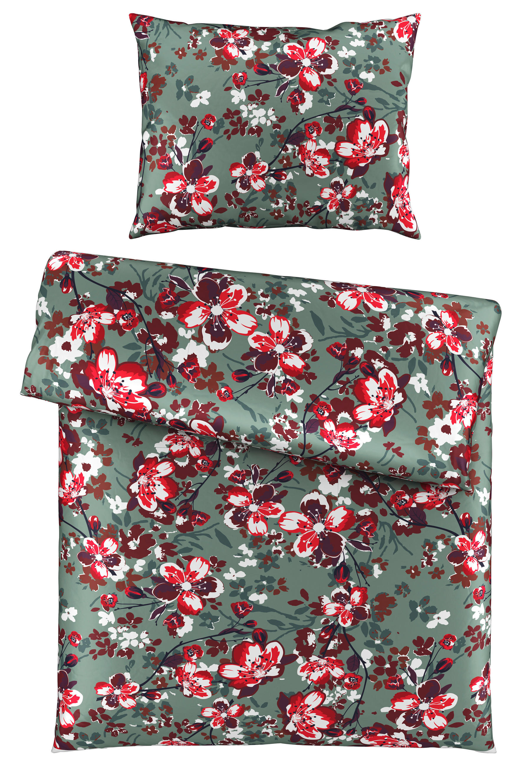 ÁGYNEMŰHUZAT-GARNITÚRA 140/200 cm  - piros/mentazöld, Basics, textil (140/200cm) - Novel