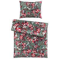 POSTEĽNÁ BIELIZEŇ, satén, červená, biela, mätovozelená, 140/200 cm - biela/mätovozelená, Basics, textil (140/200cm) - Novel