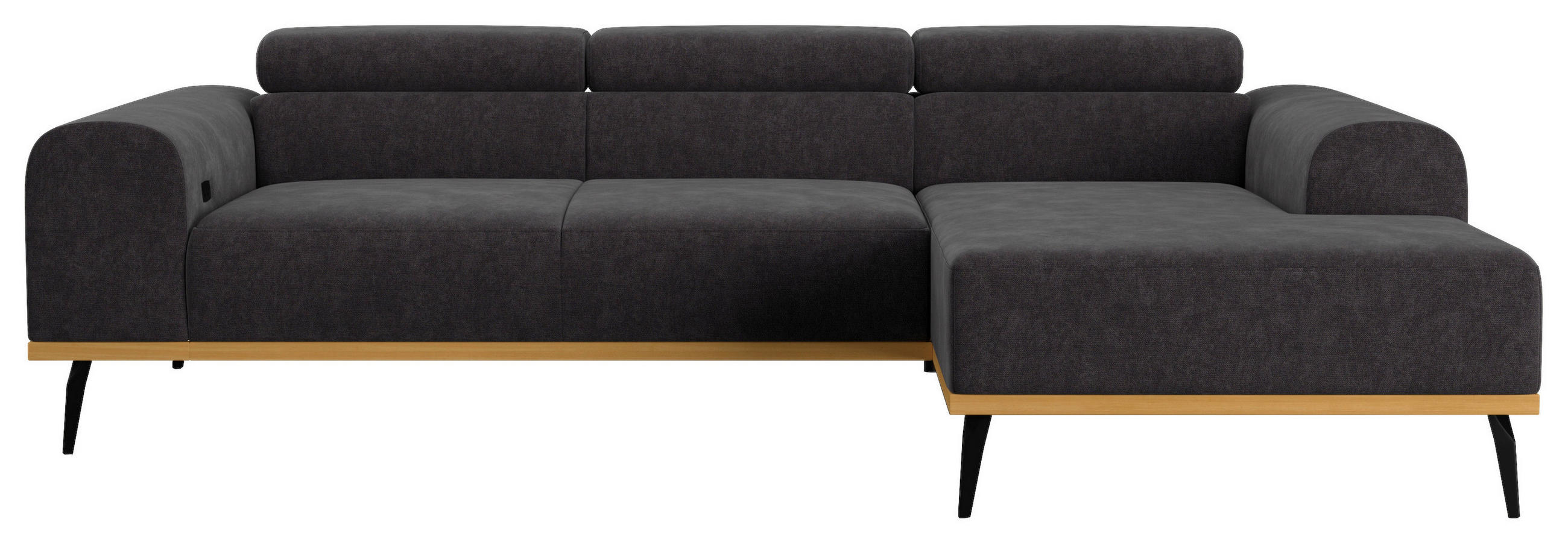 Freisteller von Cotta ECKSOFA Schwarz Mikrofaser.