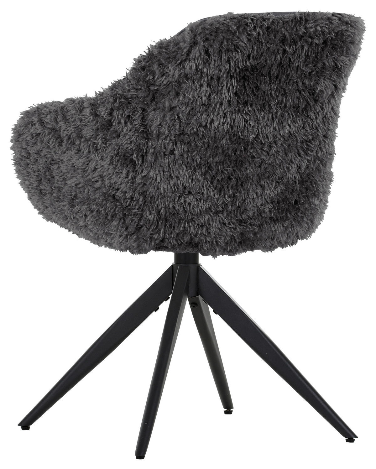 ŽIDLE S PODRUČKAMI, vzhled kůže, plyš, antracitová - černá/antracitová, Konvenční, kov/textil (60/83/65cm) - Landscape