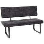 SITZBANK 140/93/62 cm Samt, Velours Anthrazit Metall  - Anthrazit, Design, Textil/Metall (140/93/62cm) - Carryhome