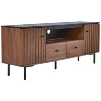 LOWBOARD  in 165/65/40 cm  - Walnussfarben/Schwarz, LIFESTYLE, Holz/Holzwerkstoff (165/65/40cm) - MID.YOU