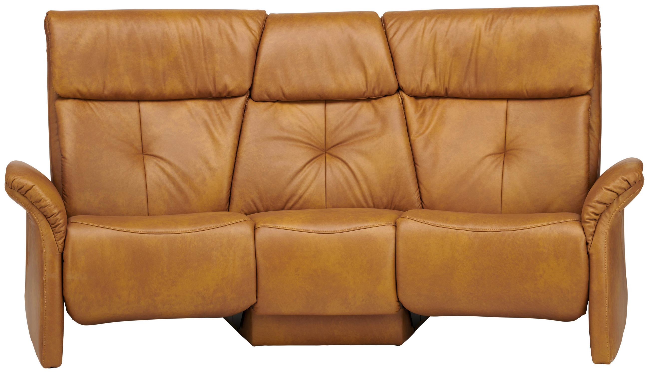 TRAPEZSOFA in Echtleder Gelb  - Gelb/Naturfarben, KONVENTIONELL, Leder/Holz (208/107/103cm) - Himolla Komfortklass