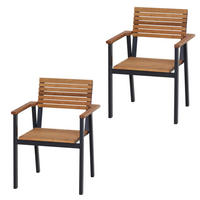 GARTENSESSEL-SET Robinie Aluminium Naturfarben  - Naturfarben, Basics, Holz/Metall (60/83/58,5cm) - Siena Garden