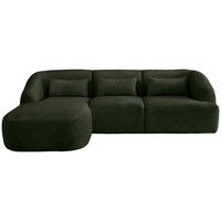 ECKSOFA Dunkelgrün Struktur  - Dunkelgrün/Schwarz, MODERN, Kunststoff/Textil (160/256cm) - Livetastic